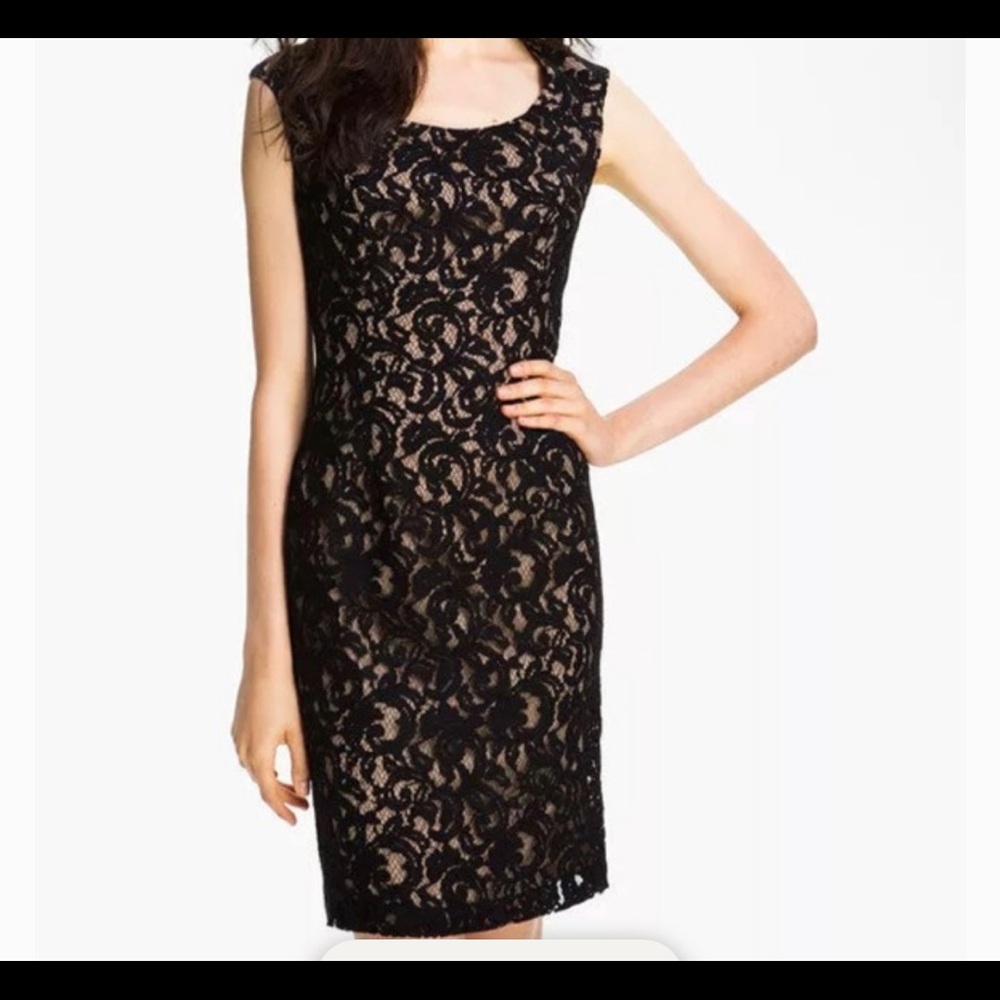 Adriana Papell Lace Sheath Dress Size 4